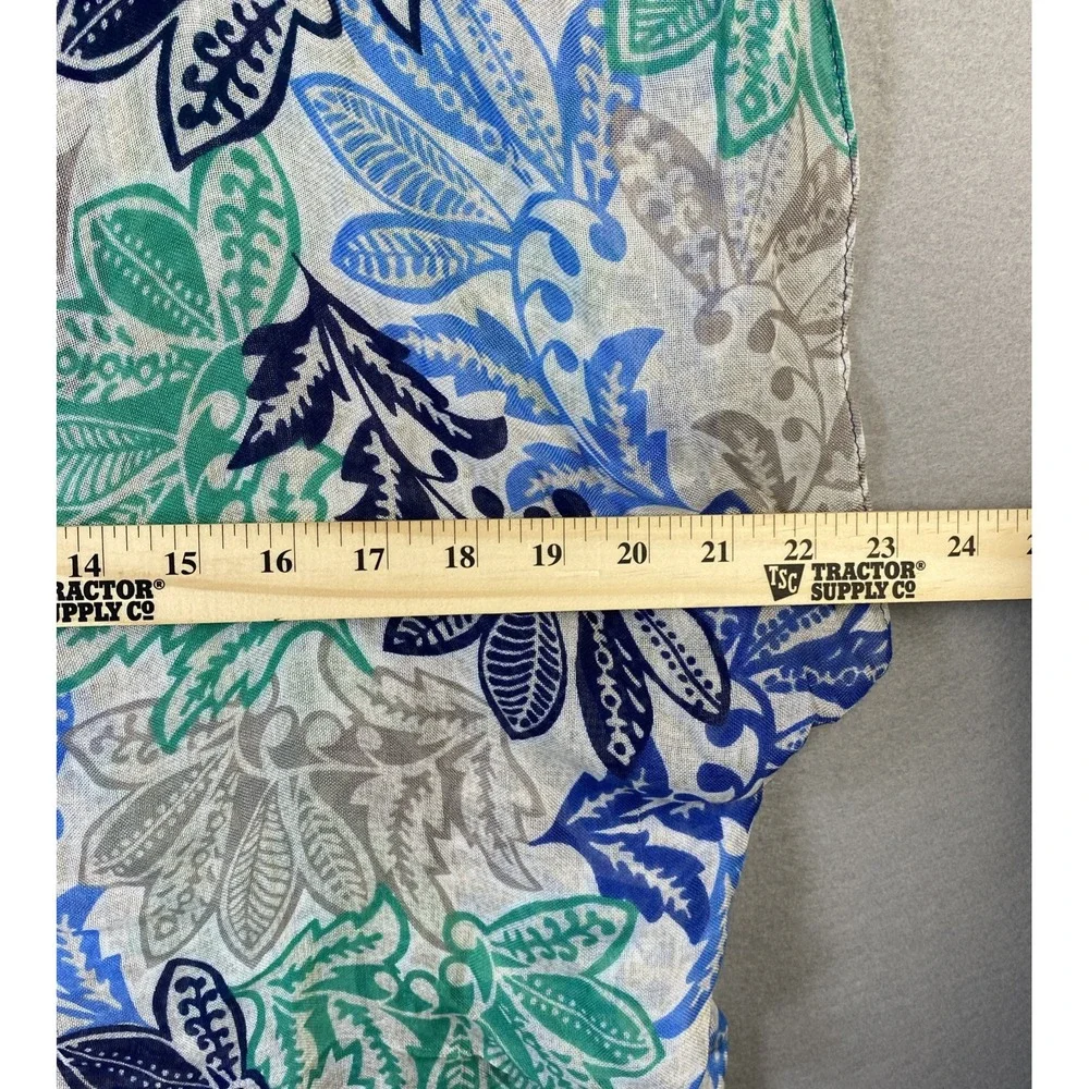 NWT‎ Vera Bradley Soft Fringe Scarf Women OS Blue Santiago Floral Chic Vacation